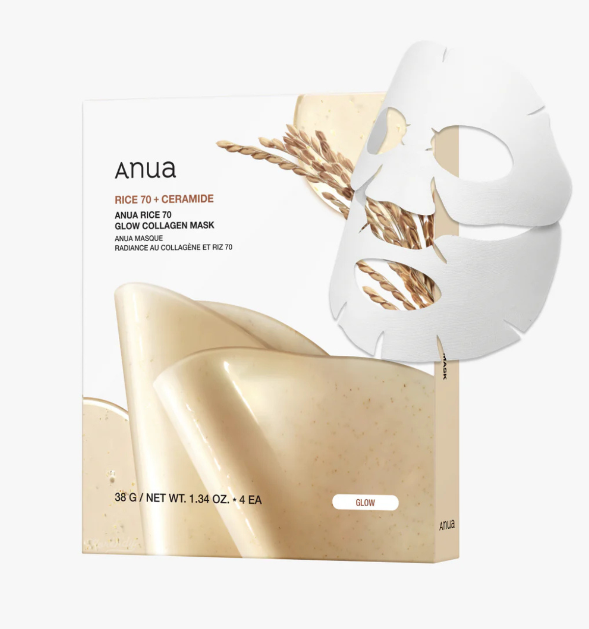ANUA - Rice 70 + Ceramide Glow Collagen Mask Pack