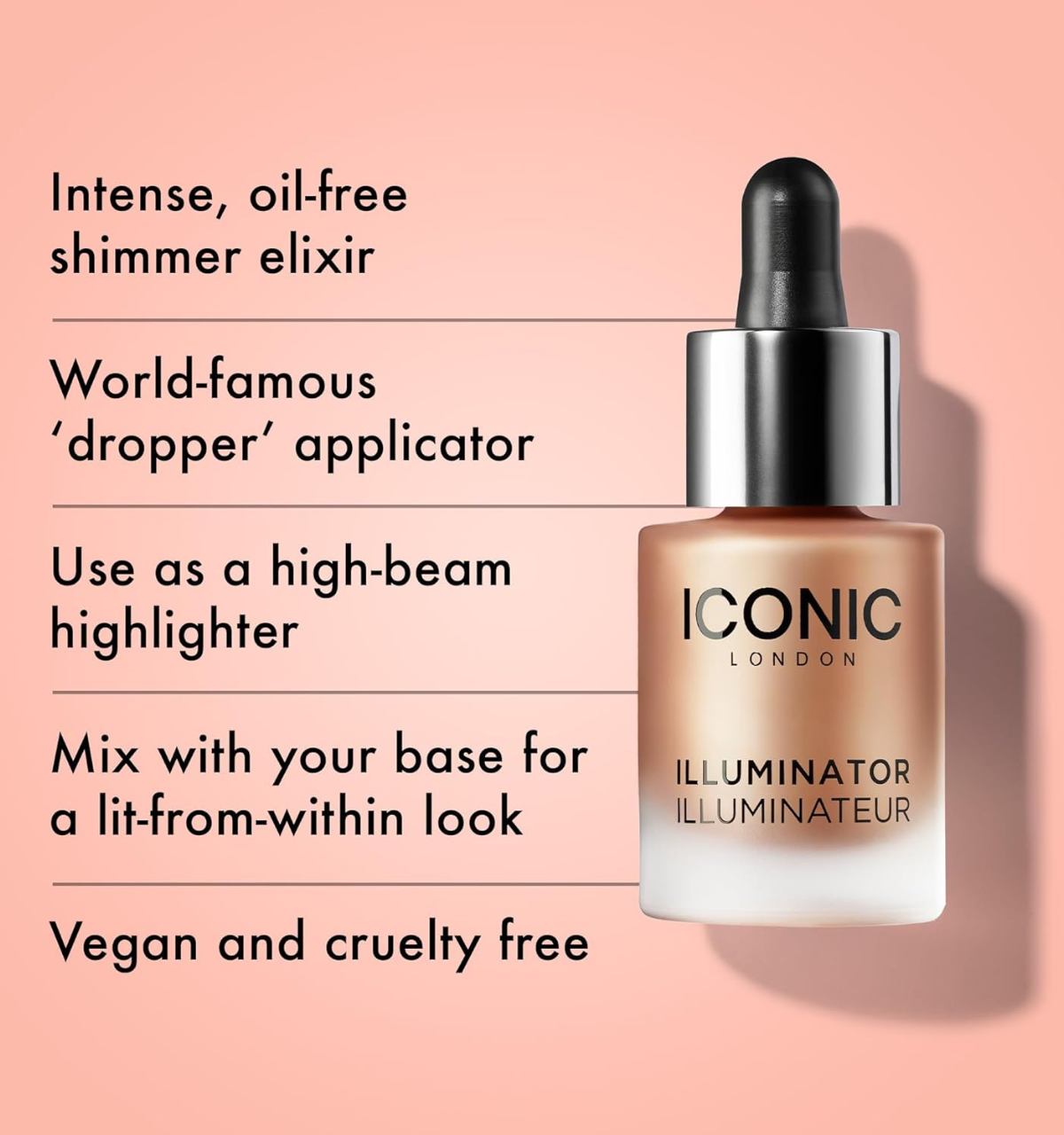 ICONIC LONDON Illuminator | Liquid Highlighting Drops for a Radiant Glow, Cruelty-Free, Vegan Makeup