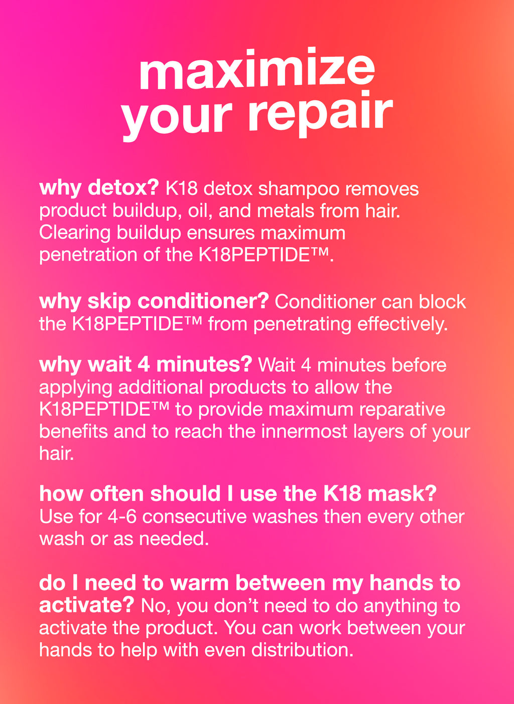 K-18 full-size leave-in molecular repair hair mask - 50 Ml