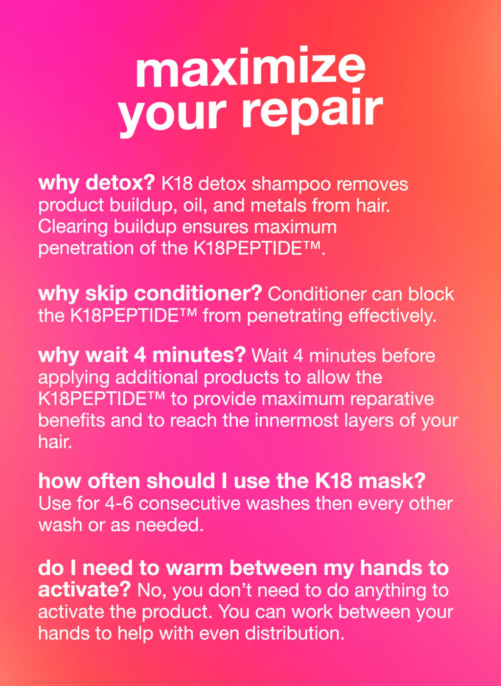 K-18  - full-size leave-in molecular repair hair mask -150 Ml