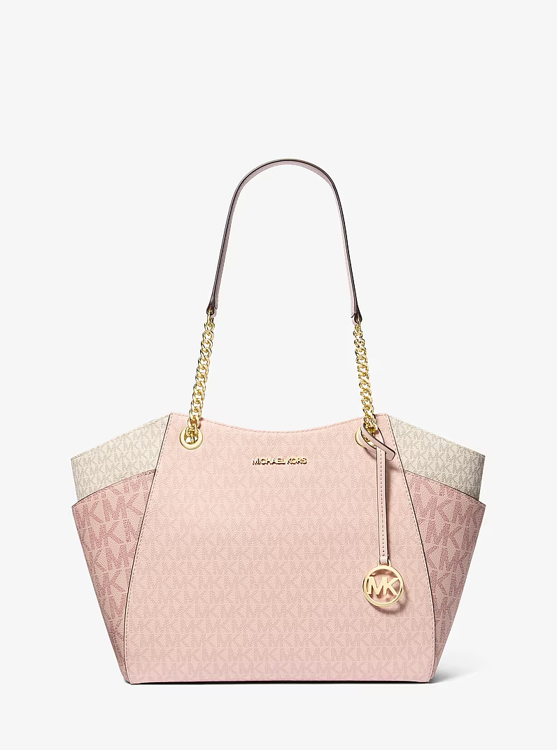 MK Jet Set Large Color-Block Signature Logo Tote Bag