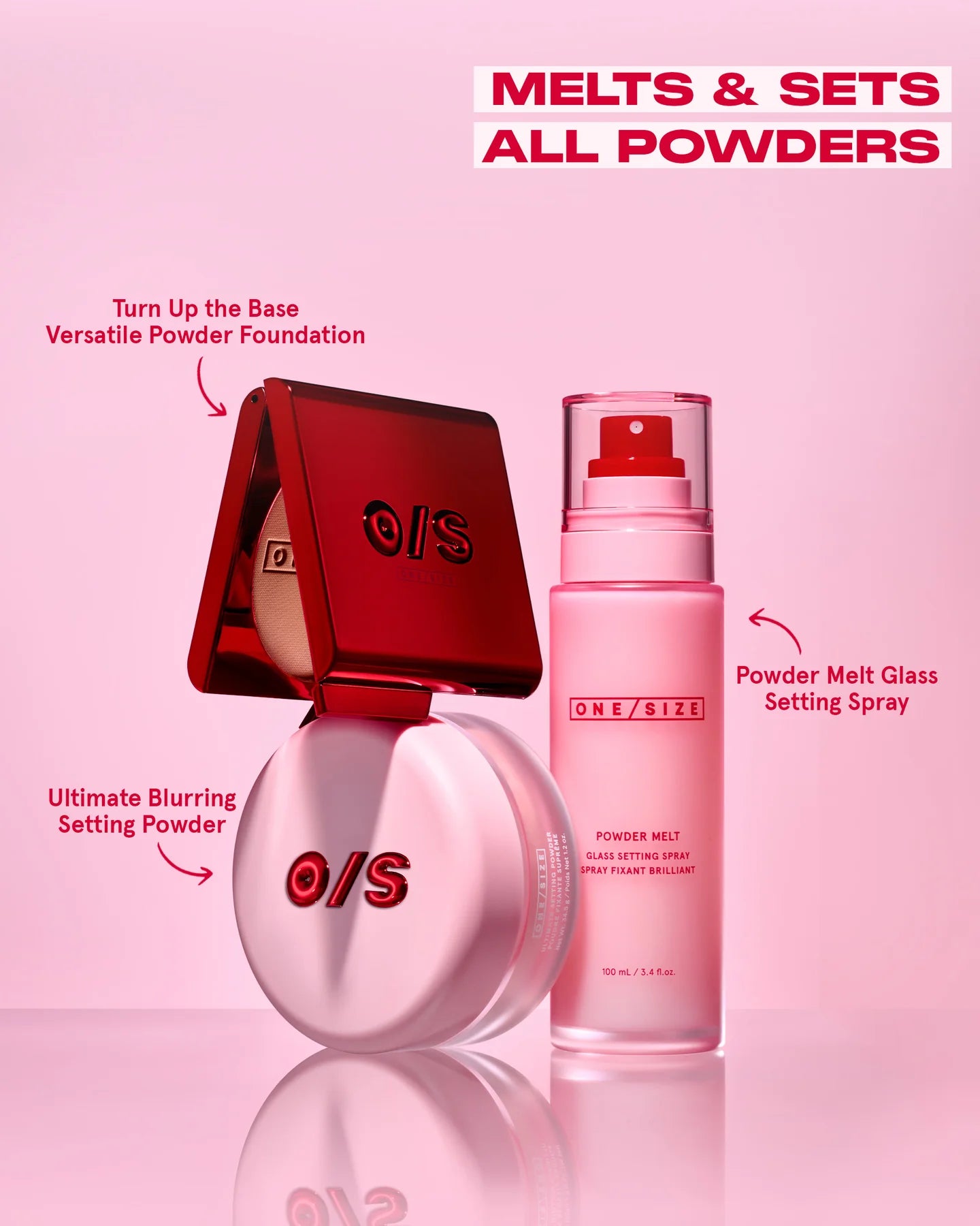 One / Size Powder Melt New Size Glass Setting Spray 30 Ml