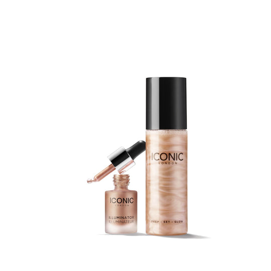 ICONIC LONDON – SHIMMERING SETTING SPRAY & PACKED LIQUID HIGHLIGHTER