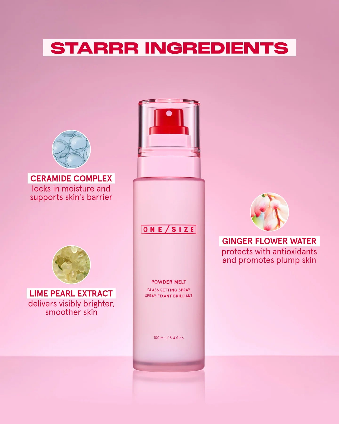 One / Size Powder Melt New Size Glass Setting Spray 30 Ml