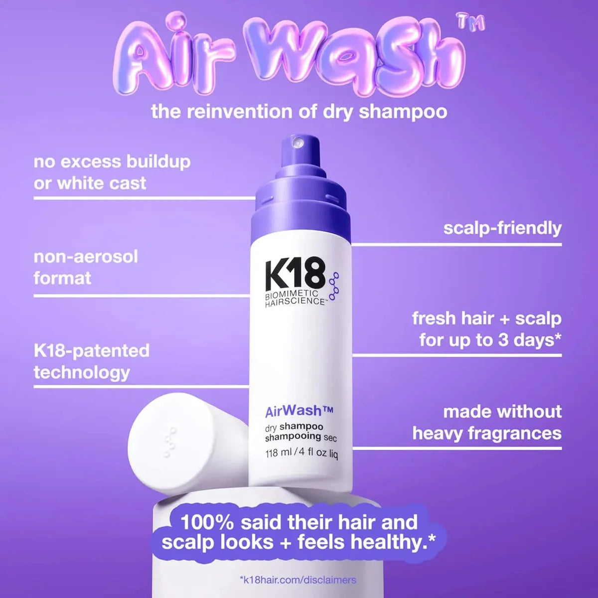 K18 Airwash Dry Shampoo - 118 Ml