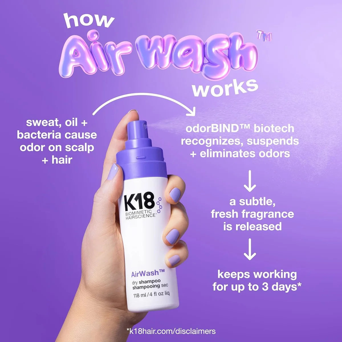 K18 Airwash Dry Shampoo - 118 Ml