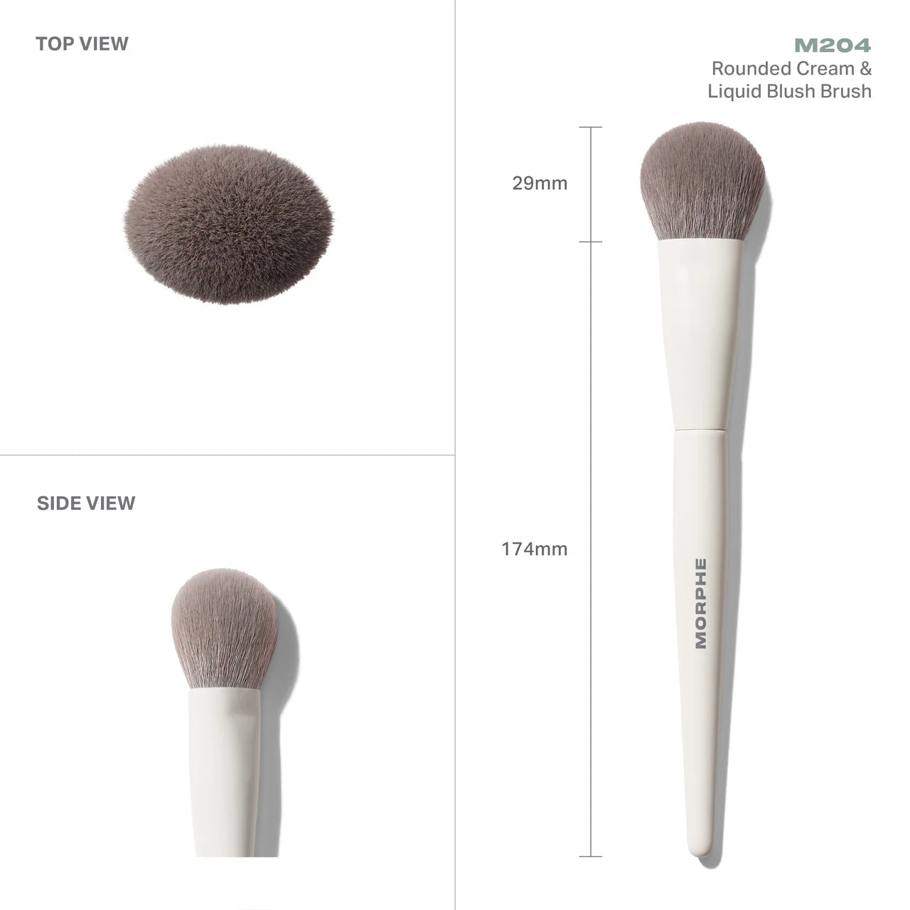 Morphe M204 Rounded Cream & Liquid Blush Brush
