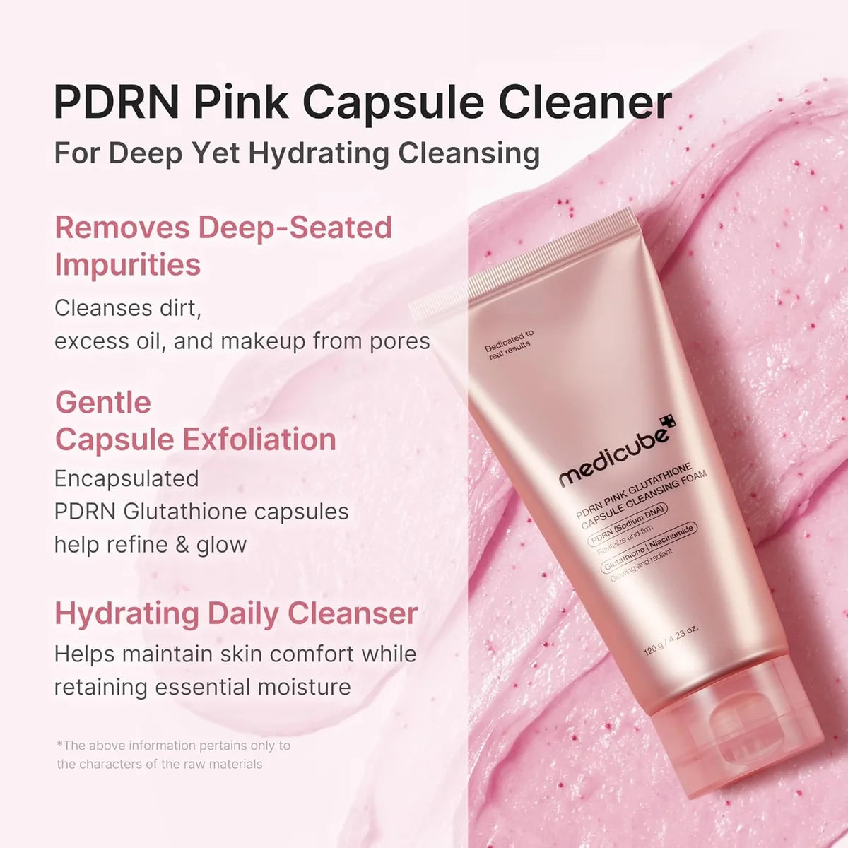 Medicube PDRN Pink Glutathione Capsule Cleansing Foam 120 g