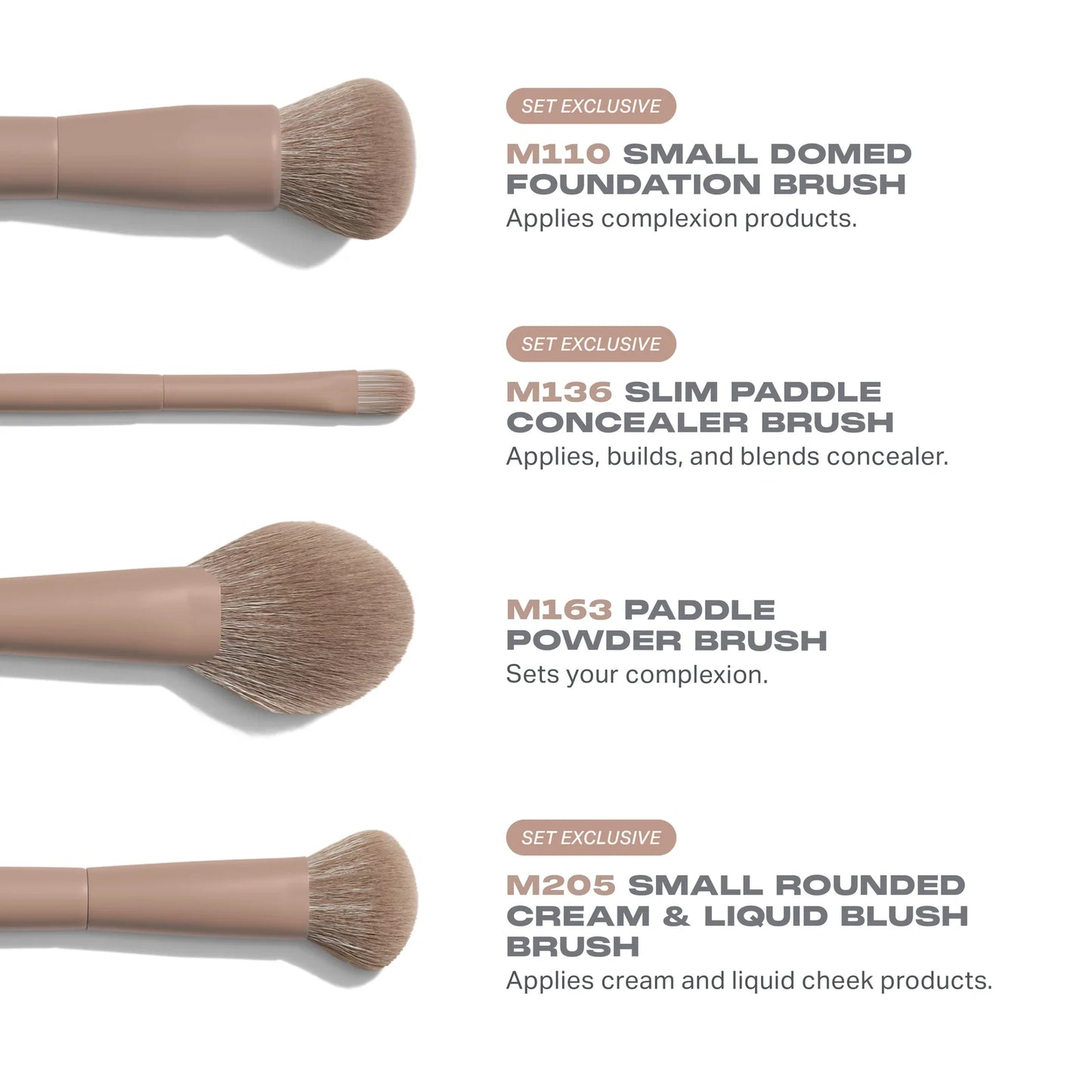 Morphe Iced Mocha 4-Piece Face Brush Set