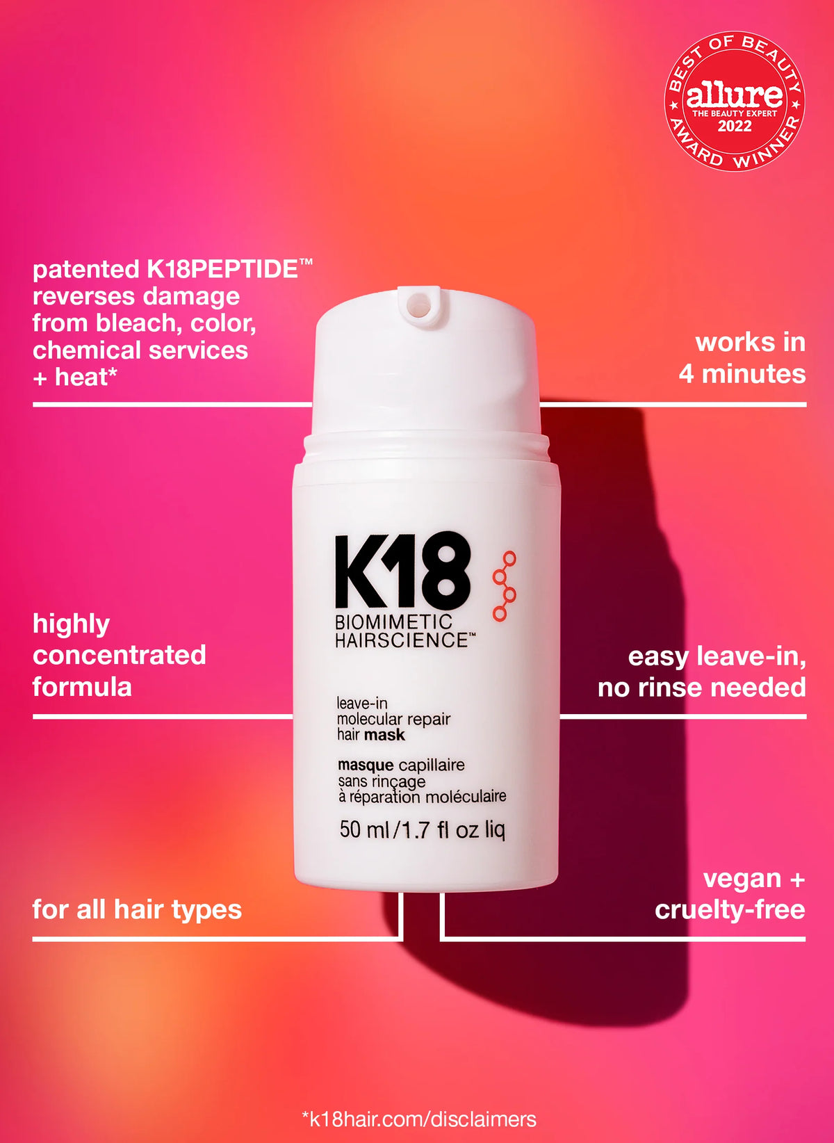 K-18 mini leave-in molecular repair hair mask 15 Ml