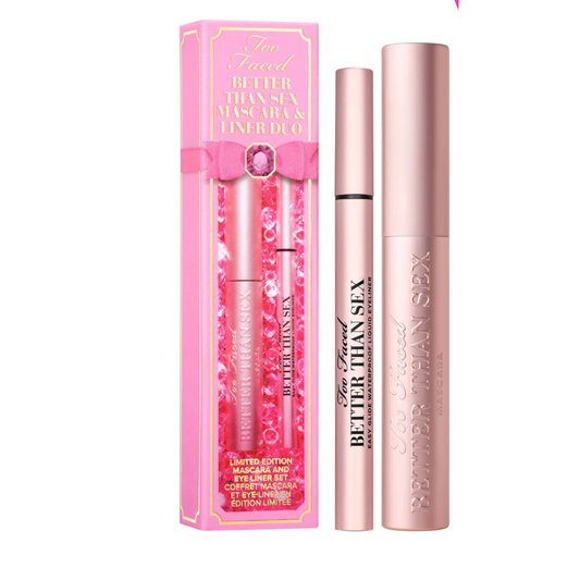 To faced set  Full size liner Full size mascara