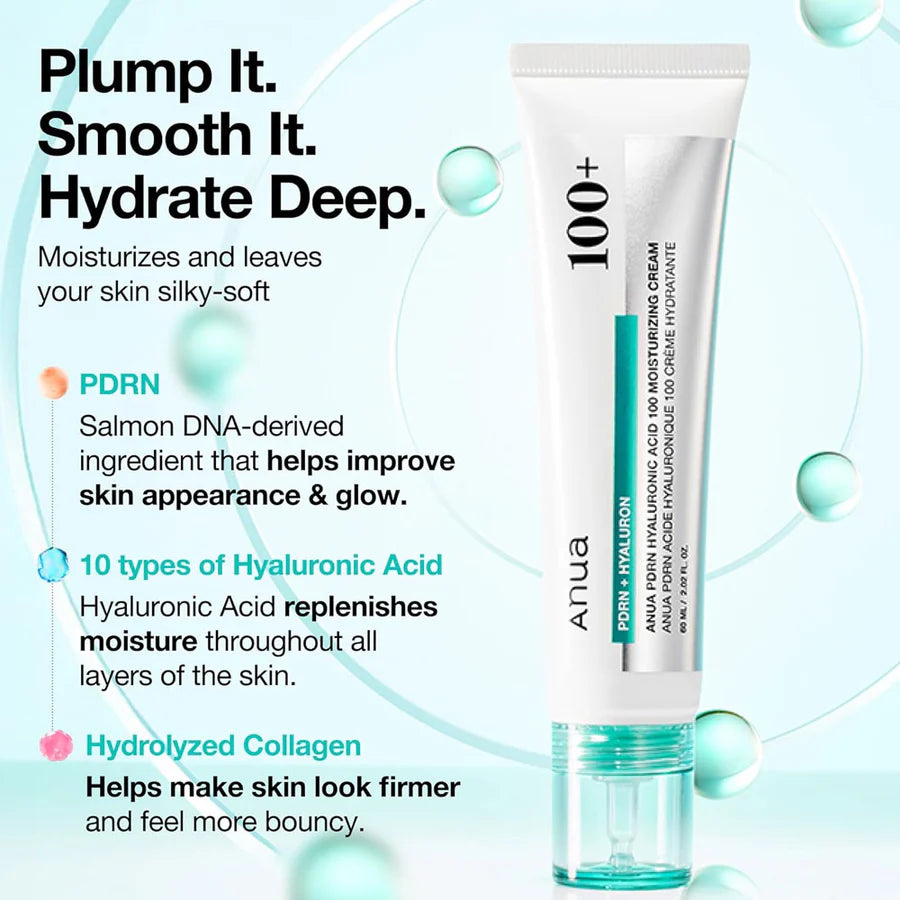 Anua PDRN Hyaluronic Acid 100 Moisturizing Cream 60ml