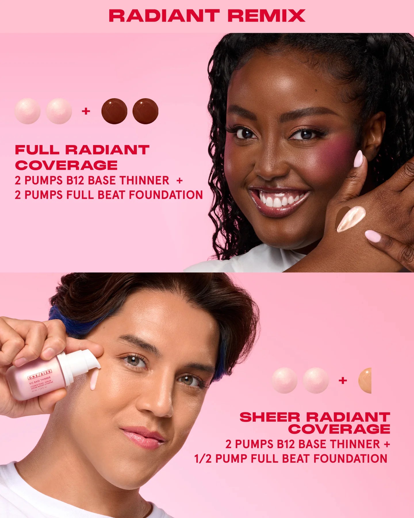 ONE SIZE B12 BASE THINNER New Shade Vitamin Pearl Serum