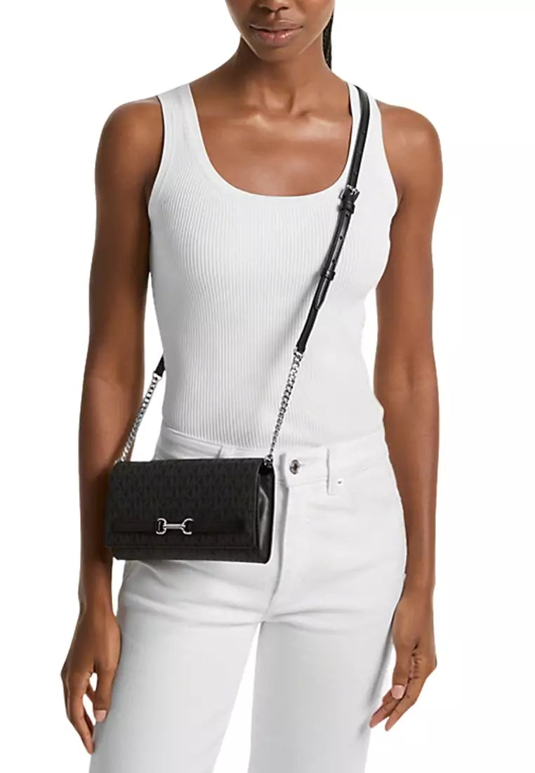 Michael Kors - Carson Large Signature Logo Convertible Crossbody Bag In Black